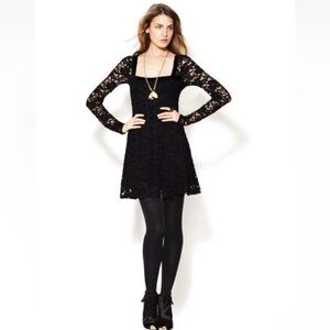 Free People 'Flirt For You' Dress Sz S - Beautiful & Sexy Black Lace Style! NWT